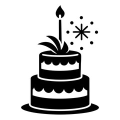 Sparkler Cake Silhouette