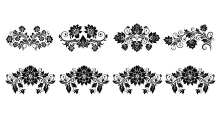 Collection of decorative floral ornaments