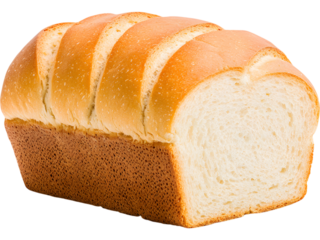 White loaf of bread isolated on transparent background. Ideal for bakery, sandwich, and food design.