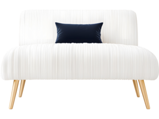 Luxury bed with pillows isolated on transparent background. Ideal for bedroom, home, and decor design..