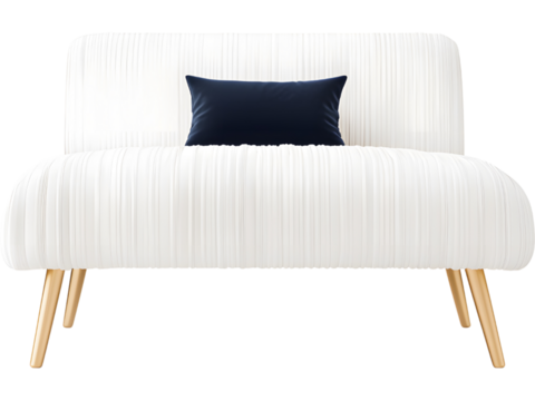 Luxury bed with pillows isolated on transparent background. Ideal for bedroom, home, and decor design..