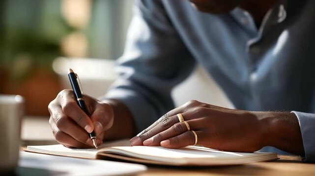 Hands writing prayer requests from calls documentation process face not visible crisis mental health ministry prayer warrior service volunteer note taking with copy space
