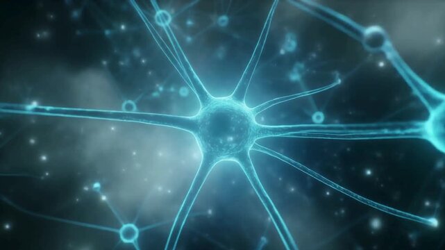 An abstract representation of a nerve cell, showing its complex connections 