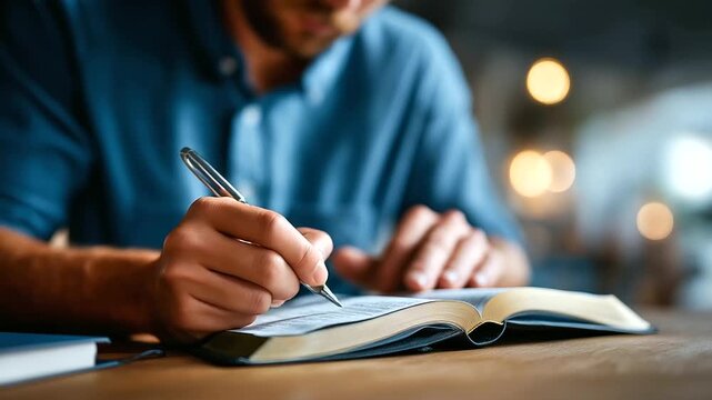 Hands writing prayer requests from calls documentation process face not visible crisis mental health ministry prayer warrior service volunteer note taking with copy space