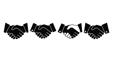 Fototapeta premium Set of four handshake icons