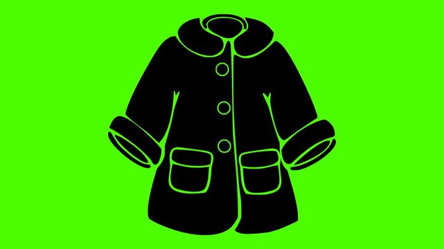 winter illustration jacket silhouette video logo green icon screen outline fashion clothing clothes style wear coat design garment warm shape red vector graphic background
