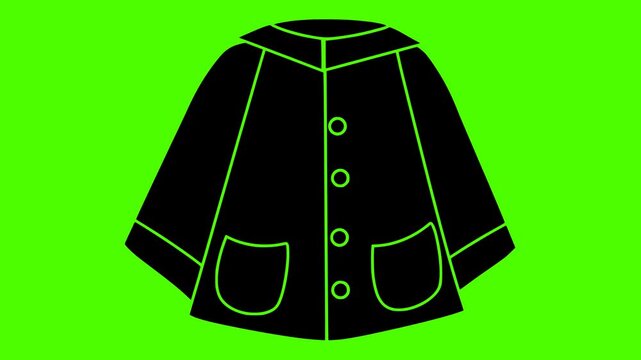 winter illustration jacket silhouette video logo green icon screen outline fashion clothing clothes style wear coat design garment warm shape red vector graphic background