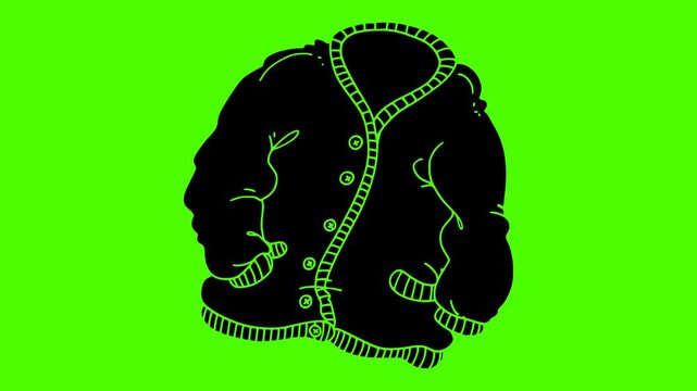 winter illustration jacket silhouette video logo green icon screen outline fashion clothing clothes style wear coat design garment warm shape red vector graphic background
