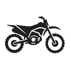 Black silhouette of a dirt bike motorcycle motocross