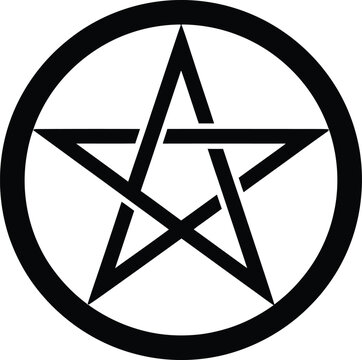 Pentagram symbol pagan wicca witchcraft star occult religion sign black eps silhouette