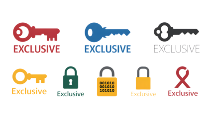 Keys and locks represent exclusive access and security.