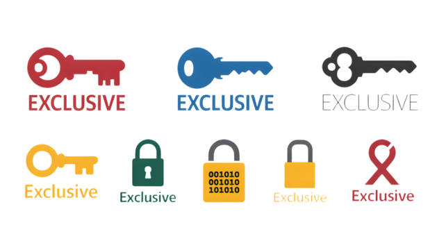 Keys and locks represent exclusive access and security.