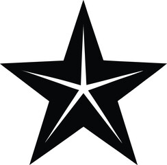 Obraz premium A geometric eight pointed star symbol with sharp angles and clean lines representing a compass rose or a stylized starburst isolated on white background.
