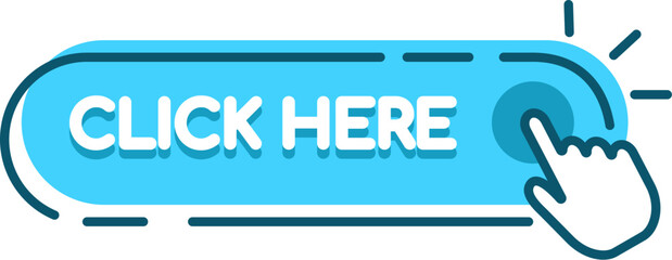 Clicked button with pressing finger icon