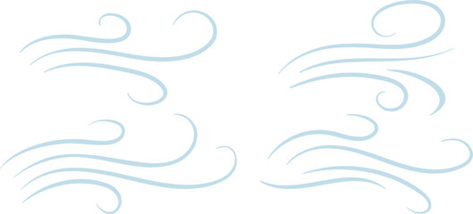 Wind air flow wavy lines