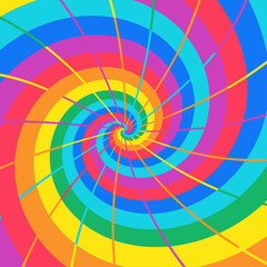 Obraz premium Colorful spiral design, vibrant geometric patterns, dynamic background.