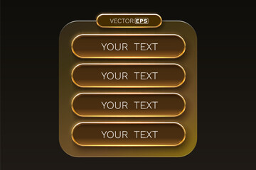 Obraz premium Elegant golden UI buttons template on a dark background. A versatile interface element for modern design.