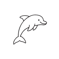 Obraz premium Jumping Dolphin Outline Icon ocean marine life