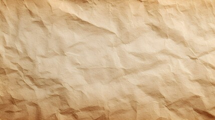 Crumpled vintage brown paper background exhibiting a textured surface with many wrinkles and folds, providing aged parchment backdrop for creative design concepts and grunge themes