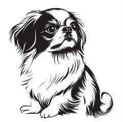 black and white illustration of dog