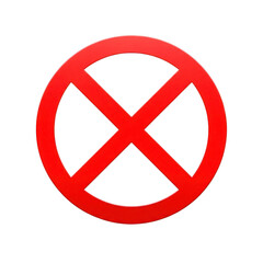 Obraz premium red prohibition sign with crossed circle on transparent background