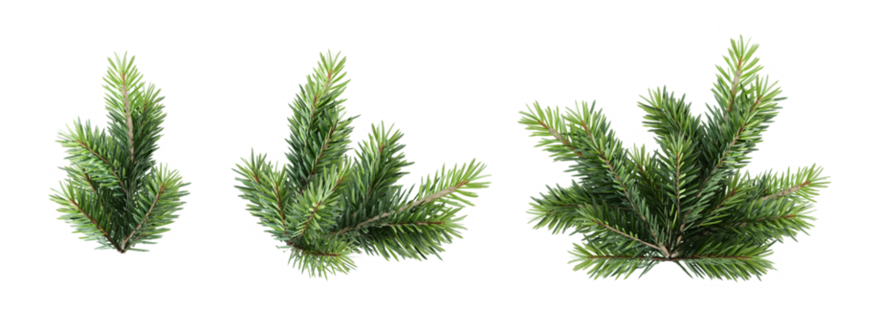 pine needles isolated on white background