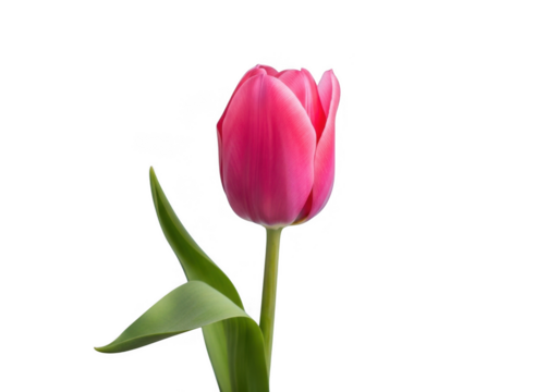 Single pink tulip isolated on transparent background for design and decoration - Powered by Adobe