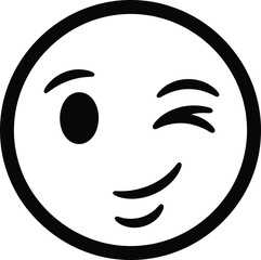 Obraz premium Winking face emoji vector illustration for social media and messaging eps silhouette