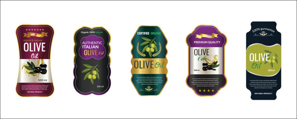 Olive Oil label bundle organic packaging design