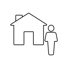 owner icon outline editable stroke line drawing eps.