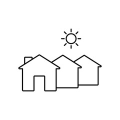 town icon outline editable stroke line drawing eps.