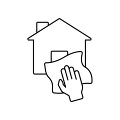 cleaning icon outline editable stroke line drawing eps.