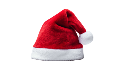 Festive Red Santa Hat with White Trim and PomPom.