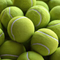 Tennis ball green closeup multiple sport equipment texture round pile soft vibrant tennis balls grouped together create dynamic sporty background