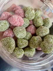 candy in a glass jar