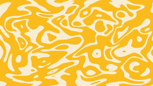 Abstract organic swirl pattern in yellow and cream