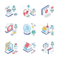 Download this creatively designed isometric illustrations in modern style