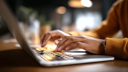 Hands typing prayer requests on laptop online forum visible face obscured virtual mental wellness support digital prayer chain internet faith community with copy space