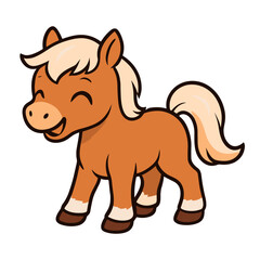 cute cartoon little pony smiling