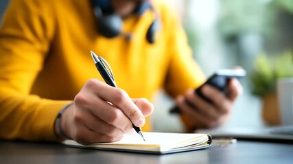 Crisis counselor's hands typing notes while holding phone headset visible face obscured mental health emergency support faith crisis line 24 hour prayer ministry with copy