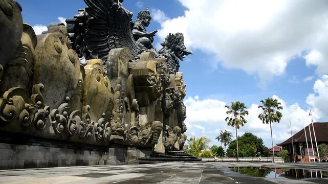 Garuda Wisnu Kencana statue at Bung Karno Park, with beautiful blue sky during nice weather