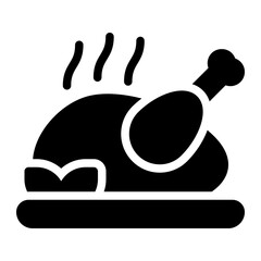 roast chicken glyph icon