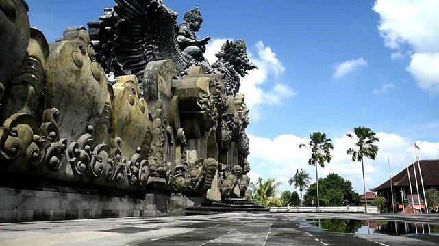 Garuda Wisnu Kencana statue at Bung Karno Park, with beautiful blue sky during nice weather