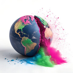 Global impact with vibrant colors, a world of possibilities, growth and innovation