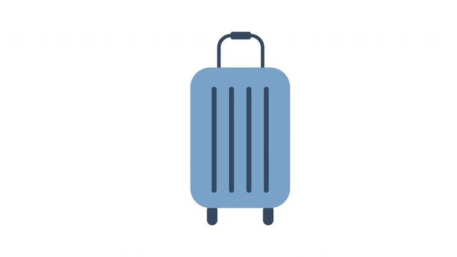 suitcase with wheels and a handle surrounded animation