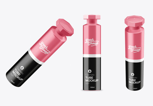 Octagonal Cosmetic Tube Mockup