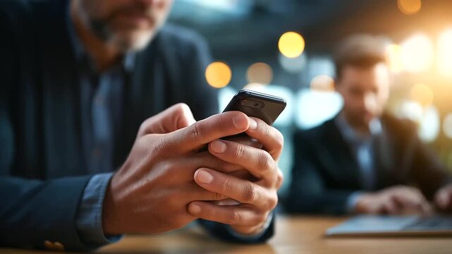 Hands texting in prayer group chat smartphone visible face defocused mobile mental health support text based faith community digital prayer network with copy space