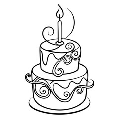 Elegant Line Art Cake
