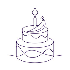 One-Line Cake Drawing
