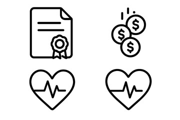 Insurance policy, financial savings, and medical health coverage concepts